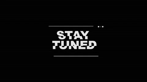 Stay Tuned professional broadcast message with modern typography for media Stock Footage 345585395
