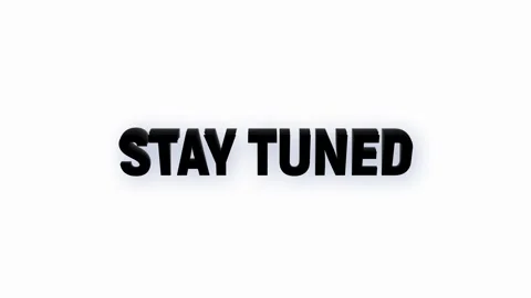 Stay tuned text animation with vertically word rotating effect. streaming a.. Stock Footage 313527842