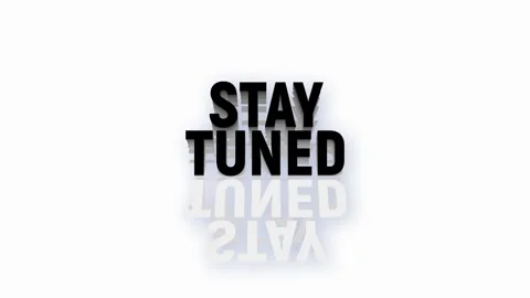 Stay tuned text animation with vertically word rotating effect. streaming a.. Stock Footage 313527847
