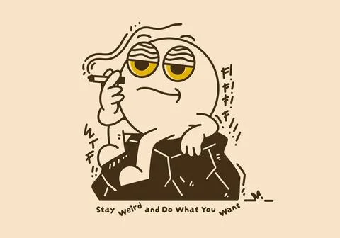 Stay Weird And Do What You Want Retro Cartoon Stock Illustration