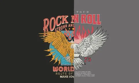 Stay wild with wing vector print design. Stock Illustration