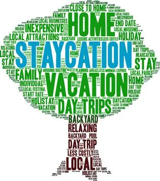 Staycation Word Cloud Stock-Illustration