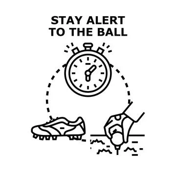 Staying alert to the ball during competition time Stock Illustration