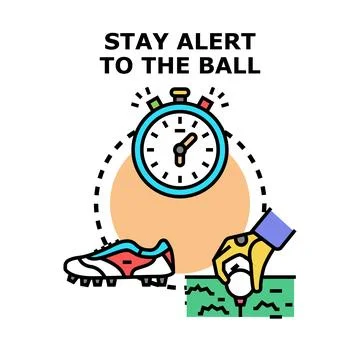 Staying alert to the ball during competition time Stock Illustration