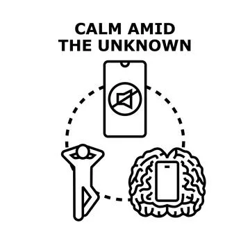 Staying calm amid the unknown, practicing mental wellness Stockillustratie