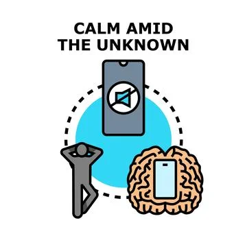 Staying calm amid the unknown, practicing mental wellness Stockillustratie
