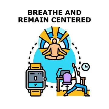 Staying centered and mindful during work activity Stock Illustration