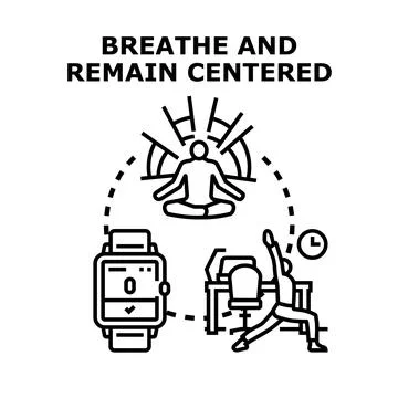 Staying centered and mindful during work activity Illustrazione stock