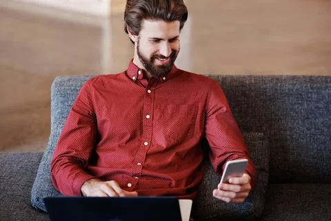 Staying connected in multiple ways Stock Photos