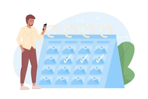 Staying consistent with posting flat concept vector spot illustration イラスト素材