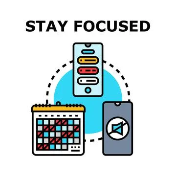 Staying focused and productive while avoiding distractions Stock Illustration