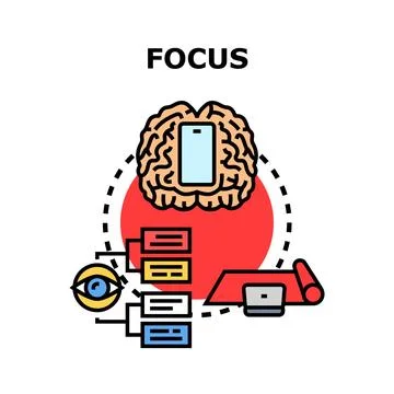 Staying focused in a world of digital distractions Stock Illustration