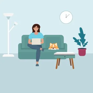 Staying home ad Illustrazione stock