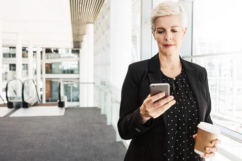 Staying in the know on the go Foto stock
