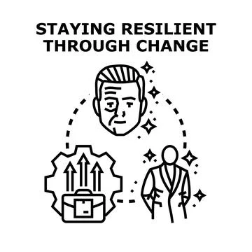 Staying resilient through change and adaptation process Stock Illustration