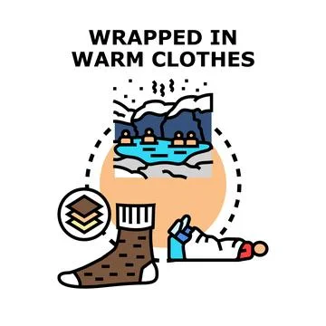 Staying warm and comfortable in cold weather activities 库存插图