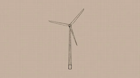 STCK TOONOBJECTS ANIM windturbineA v001 Stock Footage 253563881