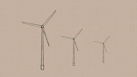 STCK TOONOBJECTS ANIM windturbinesB v001 Stock Footage 253564100