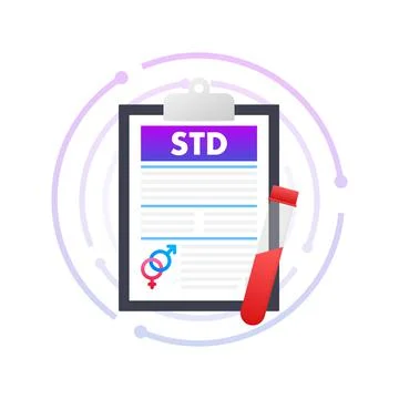 Std for banner design.STD, Sexual transmitted disease vector icon. Stock Illustration