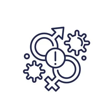 STD icon, Sexual transmitted disease line vector Stock Illustration