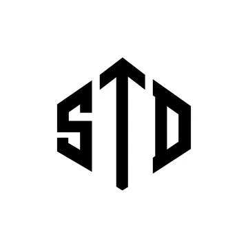 STD letter logo design with polygon shape. STD polygon and cube shape logo .. Stock Illustration