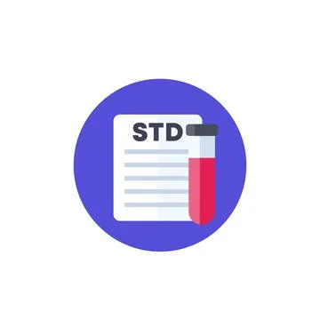 STD test icon, flat vector Stock Illustration