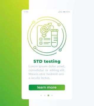 STD testing banner with line icon, vector design Stock Illustration