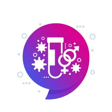 STD testing icon with a test-tube Stock Illustration