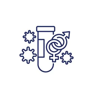 STD testing line icon on white Stock Illustration