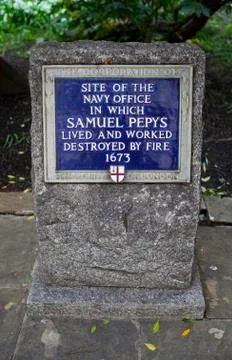 Ste of the Navy Office in which Samuel Pepys worked in London Foto stock