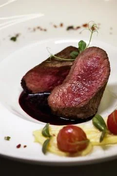 Steack medium rare Stock Photos