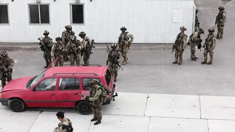 Steadfast Defender 2024, The US Army exercise Swift Response 24, Kvarn Video stock 274667116
