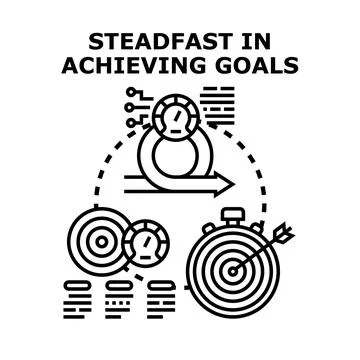 Steadfast process for achieving business goals and targets Stock Illustration