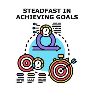Steadfast process for achieving business goals and targets Stock Illustration