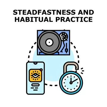 Steadfastness and habitual practice concept vector illustration Stock Illustration