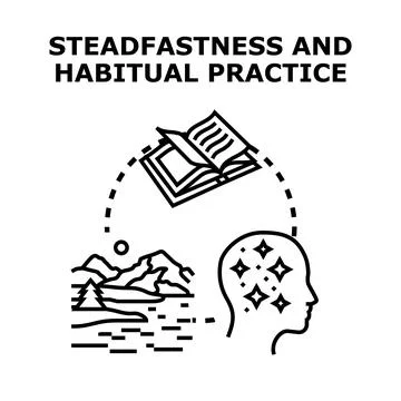 Steadfastness and habitual practice leading mental clarity Stock Illustration