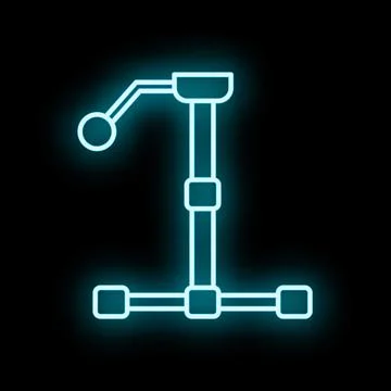 Steadicam camera stabilizer system neon icon glowing Stock Illustration