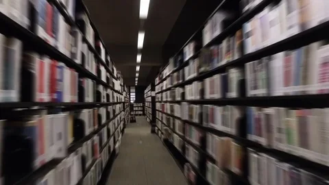 Steadicam Flow Through Library Stock Footage 71998534