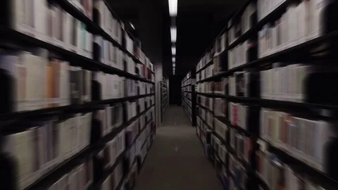 Steadicam Flow Through Library Stock Footage 71999620