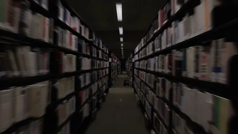 Steadicam Flow Through Library Stock Footage 72003007