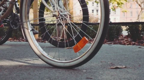 Steadicam: group of cyclists peddling on a bicycle road. Slow Motion 240 fps. Video stock 56194200