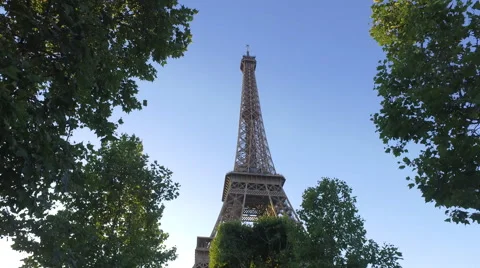 Steadicam Shot of Eiffel Tower and Tourism in Paris European Landmark Stock Footage 65963242
