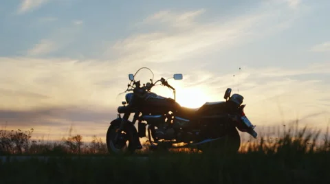 Steadicam shot: Getting big trip on a motorcycle Stock Footage 62362362