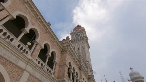 Steadicam shot of the Sultan Abdul Samad Building in Kuala Lumpur vity, Malaysia Stock Footage 107806502