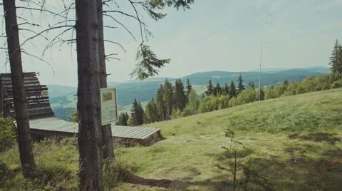 Steadicam showing a paragliding launch platform near the TitiSee Video stock 63224442