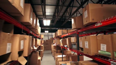 Steadicam Through Warehouse Stock Footage 46756881