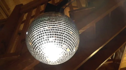 Steadicam Tracking Disco Ball Dance Floor Stock Footage 94915694