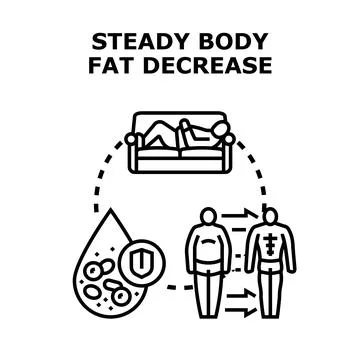Steady body fat decrease concept, improving health and lifestyle Ilustración de archivo