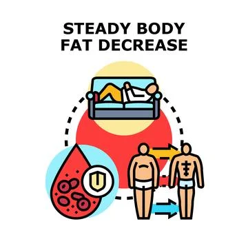 Steady body fat decrease concept, improving health and lifestyle Stock Illustration