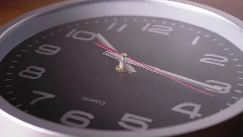 Steady cam on clock ticking fast  time- concept, the time flies Stock Footage